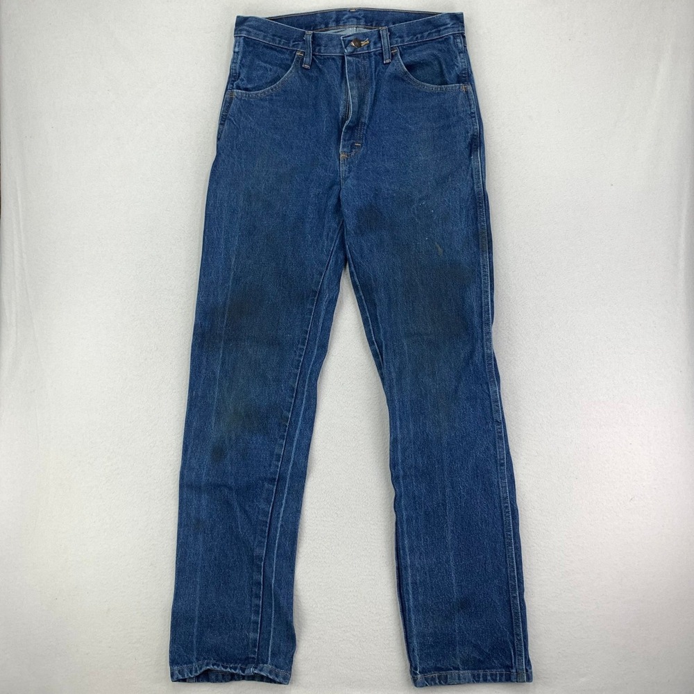 Thrashed Rustler Jeans Mens 32x34 Blue Boot Cut Retro Denim Cowboy Western Rodeo